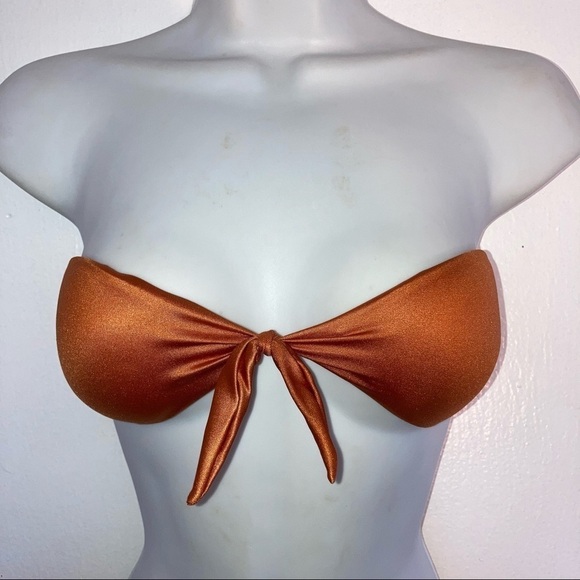 Salty Mermaid 2pc Bandeau Burnt Orange Bikini Set XS - Picture 2 of 9